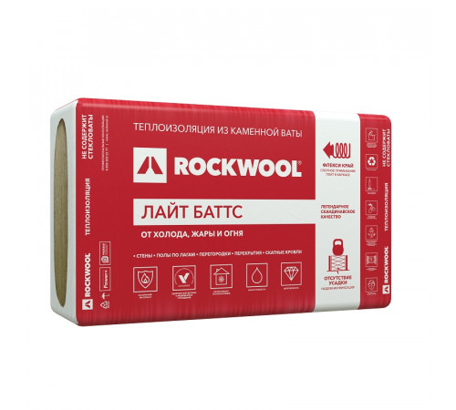 Утеплитель Rockwool Лайт Баттс 1000х600х100 мм, 5 шт