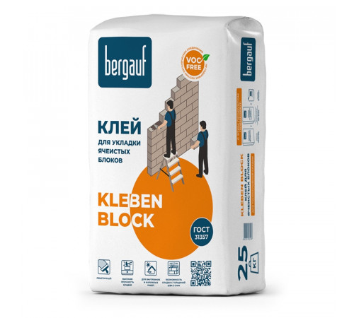 Клей для ячеистых блоков Bergauf Kleben Block (25 кг)