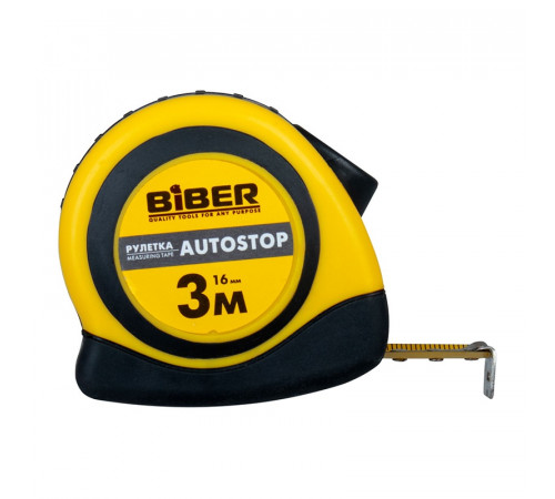 Рулетка Biber 40071 Autostop 3 м/16 мм