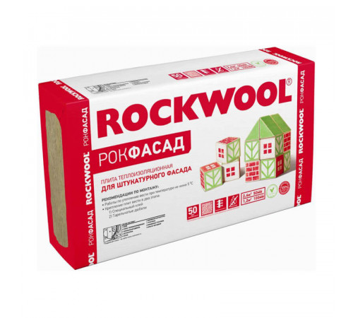 Утеплитель Rockwool Рокфасад 1000х600х100 мм, 2 шт