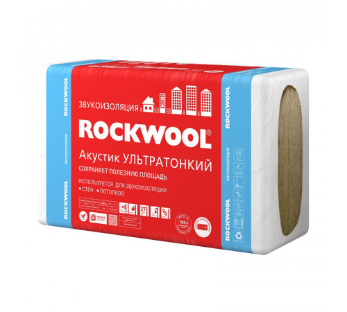 Утеплитель Rockwool Акустик Ультратонкий 1000х600х27 мм, 12 шт