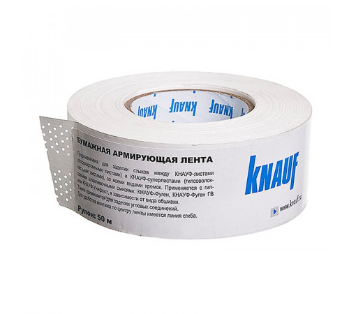 Лента бумажная для швов ГКЛ Knauf, 50 м