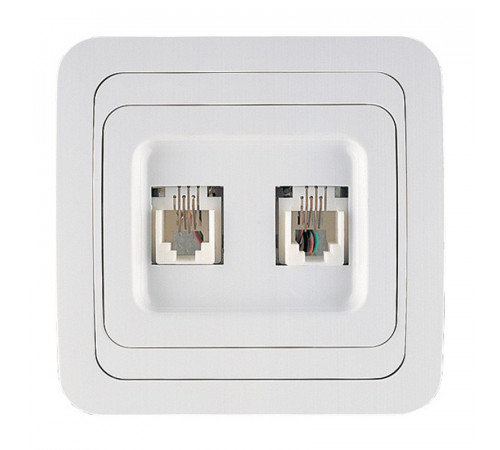 Розетка компьютерная RJ-45 с/у Mimoza 12036, 2 гнезда, IP20