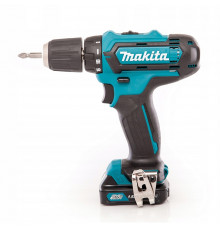 Дрель-шуруповерт Makita DF333DWYE, 2 аккумулятора Li-ion (1,5Ач), 12V, 10 мм, 30 Нм, кейс