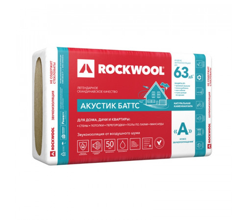 Утеплитель Rockwool Акустик Баттс 1000х600х100 мм, 5 шт