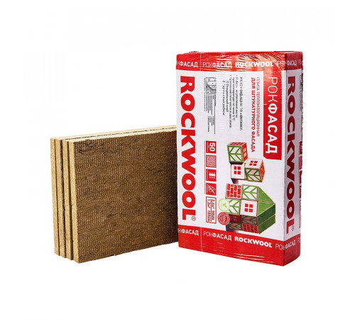 Утеплитель Rockwool Рокфасад 1000х600х100 мм, 2 шт