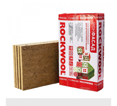 Утеплитель Rockwool Рокфасад 1000х600х50 мм, 4 шт