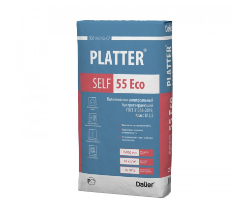 Наливной пол Dauer Platter Self 55 Eco универсальный быстротв., 20 кг