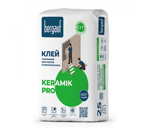 Клей для плитки Bergauf Keramik Pro С1T, усиленный (25 кг)