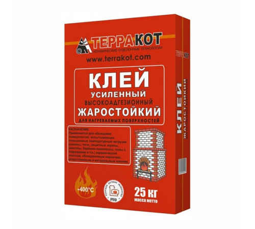 Клей для печной плитки жаростойкий Терракот, 25 кг