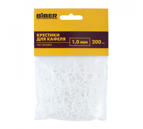 Крестики для кафеля Biber 55600, 1 мм (200 шт.)