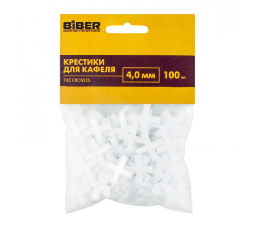 Крестики для кафеля Biber 55605, 4 мм (100 шт.)