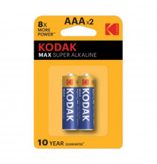 Батарейка алкалиновая Kodak, тип LR03/ААА, 1,5В (2 шт)