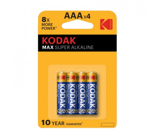 Батарейка алкалиновая Kodak, тип LR03/ААА, 1,5В (4 шт)