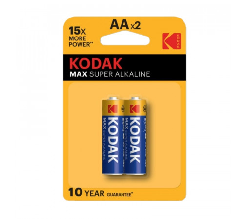 Батарейка алкалиновая Kodak, тип LR6/АА, 1,5В (2 шт)