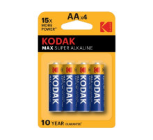 Батарейка алкалиновая Kodak, тип LR6/АА, 1,5В (4 шт)