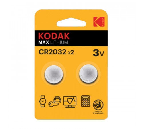 Батарейка литиевая Kodak, тип CR2032, 3В (2 шт)