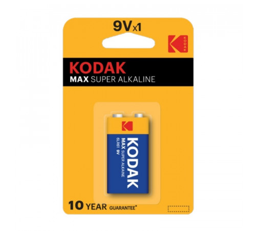 Батарейка алкалиновая Kodak, тип 6LR61/Крона, 9В